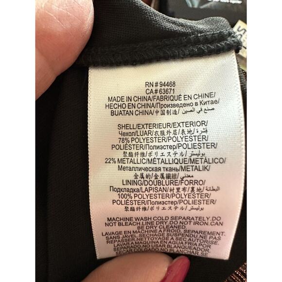 BCBGeneration Women’s Multicolor Metallic Dress Sleeveless Tiered Large NEW $138 - Picture 10 of 10